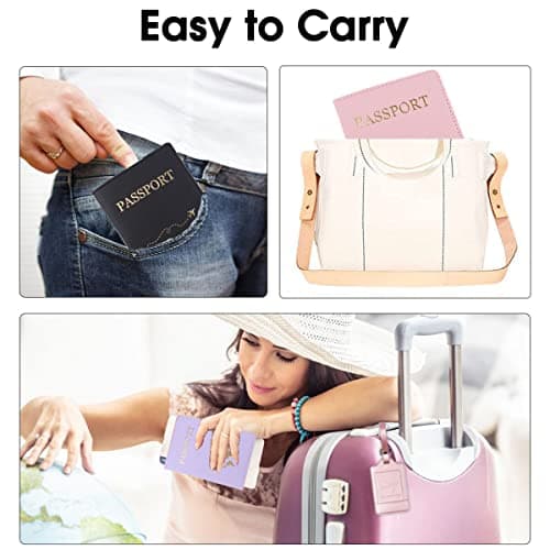 YYGOJOY Passport Holder Cover, PU Leather Passport Cover Case Organiser with Wallet for Credit Card, Money, Business Cards, Passport, Boarding Passes for Women Men (Green) — view 4