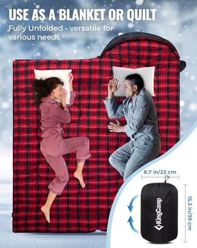 KingCamp Sleeping Bag 3-4 Season Single Black Flanell L — view 6