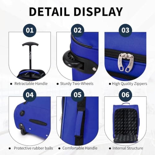 Ryanair 40x30x20 Carry on Suitcase Approved Underseat Cabin Bag Case Lightweight Hand Luggage 1.2g 24L — view 4