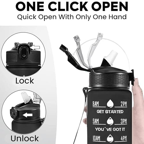 Sparsh & Sell 32oz Motivational Water Bottle – BPA-Free Tritan with Time Marker, Leakproof Straw, and Carry Strap for Gym, Office, Travel & Outdoor Adventures — view 6
