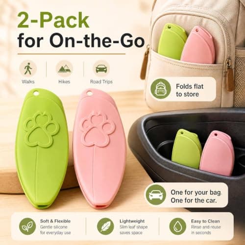 2pcs Portable Dog Water Bottle Pink & Green — view 6