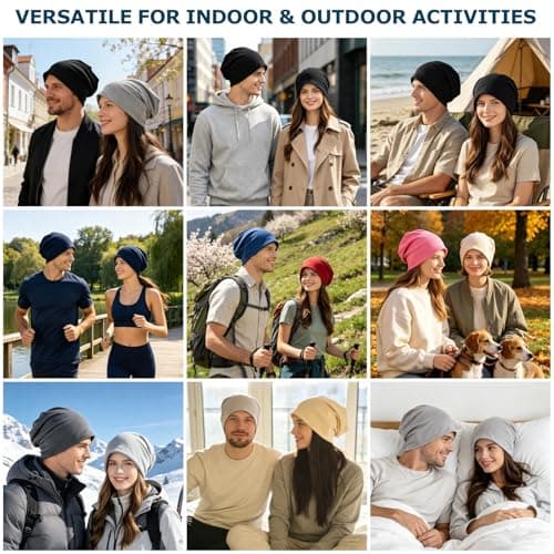 EINSKEY Slouchy Beanie for Men Women, Cotton Multipurpose Daily Headwear — view 6