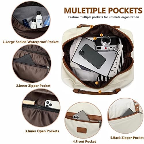 4PCS Weekender Bags for Women Large Overnight Weekend Travel Duffel Bags — view 4