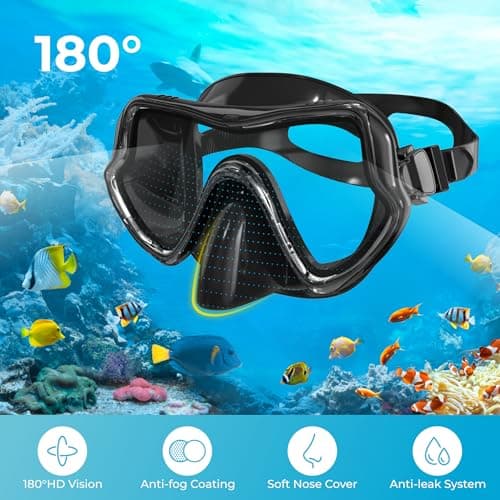 G2RISE SN02 Snorkel Set Adults - Scuba Mask Diving Goggles Dry Snorkeling Gear with Breath Easy Airflow Tech & Anti-fog Design（2PACK) — view 2