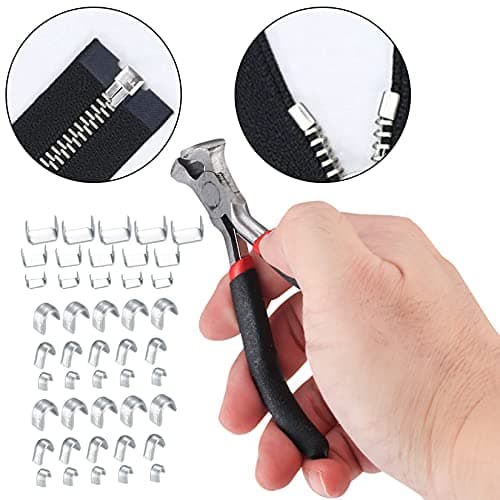 86-Piece Zipper Repair Kit - Metal Slider Replacement, Zip Puller Tabs Fixer, Pliers & Pulls Set for Jeans & Coats - Silver/Black — view 5