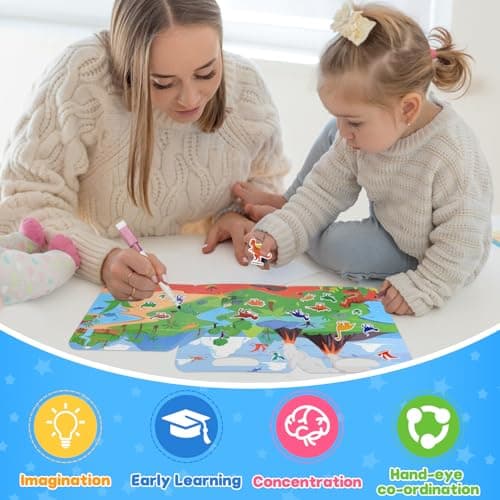 ASTARON 3 Pack Reusable Sticker Books for Toddlers,Educational Sensory Toy — view 5