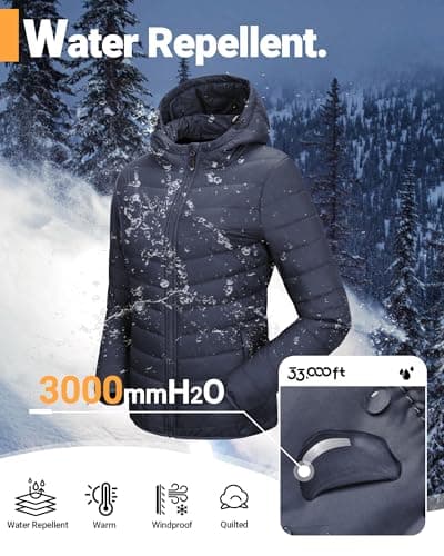 33,000ft Women's Packable Puffer Jacket Water Repellent Insulted Jacket — view 3