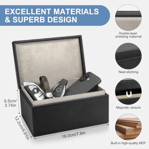 Faraday Box for Car Keys with 2 Faraday Pouches, Holds 15 Keys — view 5