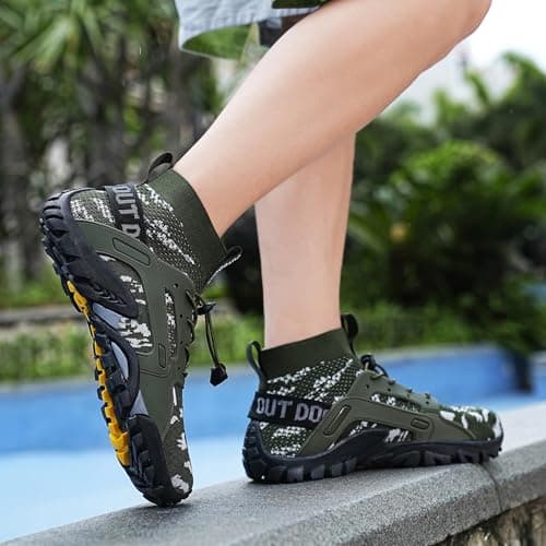 VTASQ Hiking Boots Mens Outdoor Non-Slip Trekking Mountaineering Shoes Trainers Lightweight Camping Climbing Shoes Sneaker Camouflage 8 UK — view 3