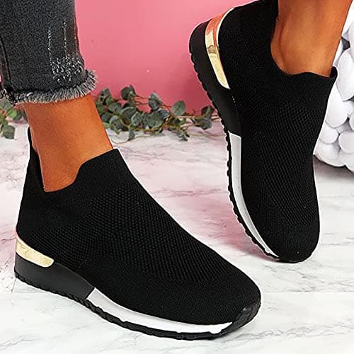 Womens Sneakers Non Slip Work Orthopedic Shoes Women Lightweight Fashion Breathable Tennis Trainers Athletic Shopping Travel Walking Shoes Arch Support Comfort Wide Fit Closed Toe Mesh — view 2