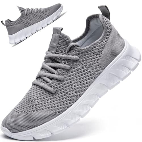 Trainers Men Women Running Shoes Slip On Gym Sports Grey Size 6 UK