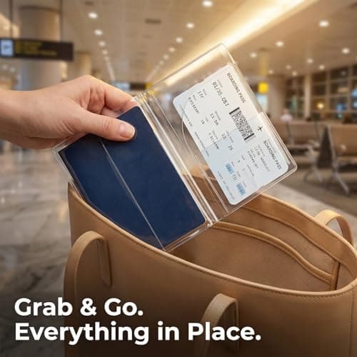 QBXMY7 4 Pcs UK Passport Covers Transparent, Waterproof Passport Holder — view 5