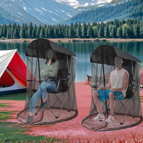 Durlo Mosquito Net Cover for Canopy Chair Insect Barrier Black with Zipper Opening Waterproof Roof for Fishing Camping​ — view 6