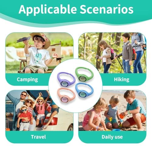 4Packs Natural Mosquito Repellent Bracelet, 1080H Long Lasting Protection Anti-Mosquito Bands, Adjustable Wristbands with Essential Oil Refills for Kids & Teens, Waterproof, Silicone, 4 Colour — view 4