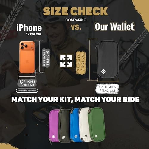Lumiere & Co. Cycling Wallet | Biking Case and Pouch for Jersey | 7.5" x 4.5" (Black, Medium) — view 4