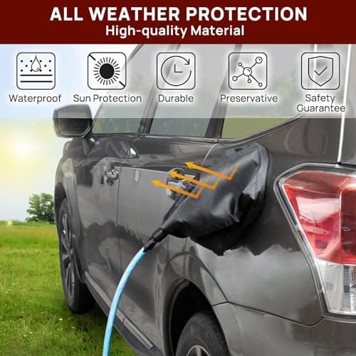 PSLER Car Ev Charger Cover Waterproof All Weather Magnetic Adhesion Black — view 3