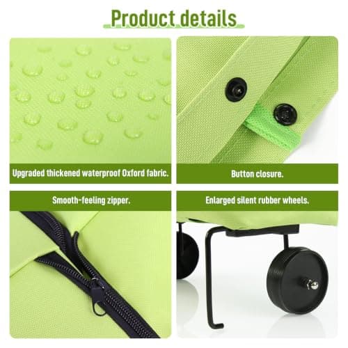 2-in-1 Foldable Shopping Bag with Wheels,2026 New Foldable Shopping Carts for Groceries,Waterproof Rolling Grocery Tote with Sturdy Handle for Market,Shopping,Travel & Daily Use — view 4