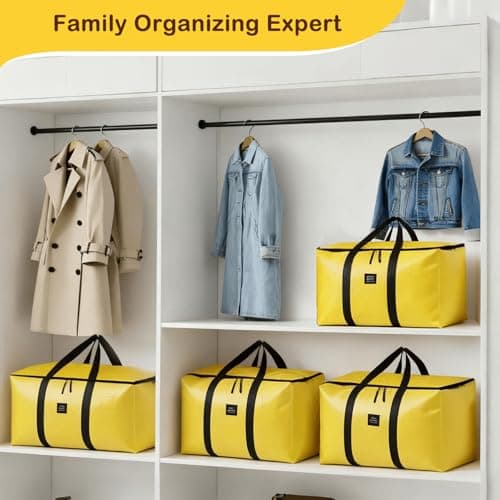 JIAWEN 4 Pack Moving Bags and Storage Bags - 95L Heavy Duty Moving Boxes — view 5