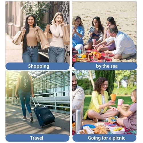 Mesh Beach Bag,Large Lightweight Tote Bag Sand Free 8 Pockets Beach Hollow — view 5