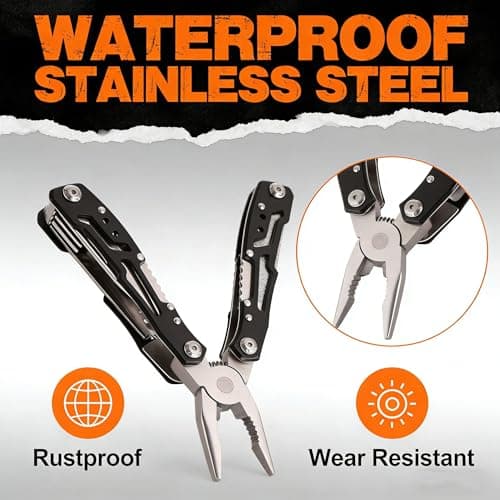 Zerodis Folding Tool Pliers, Stainless Steel, Easy Folding Design with Safety Lock, Versatile Tool for Outdoor, Convenient Nylon Bag for Camping, Fishing, Secure Locking Mechanism — view 4