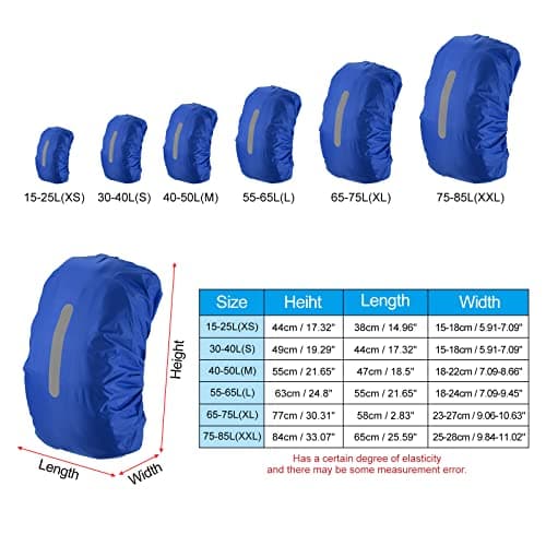 PATIKIL Waterproof Backpack Rain Cover 75-85L XXL Navy Blue — view 2