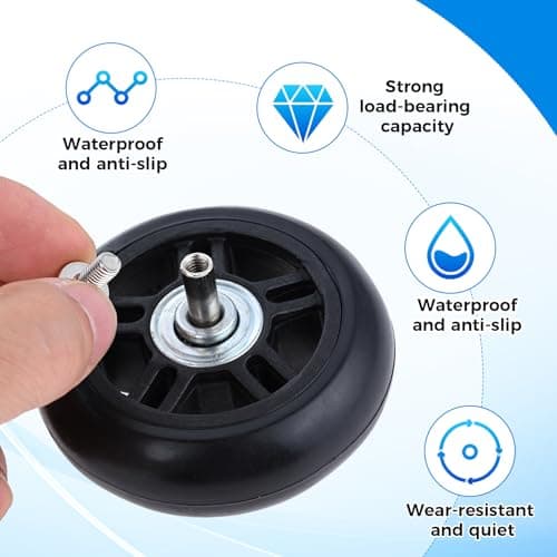 Mtsooning 2Pcs Suitcase Wheels Replacement,70x22mm Luggage Wheels — view 4