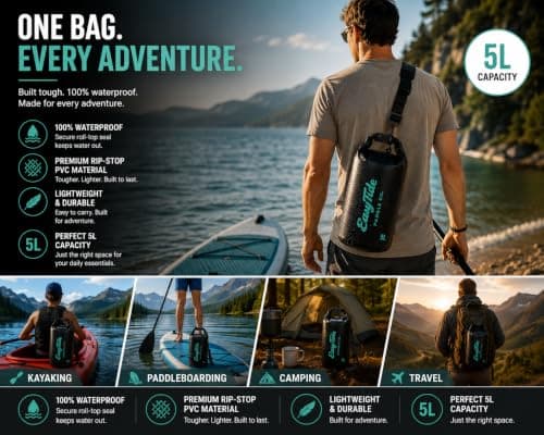 EasyTide 5L Waterproof Dry Bag – Roll-Top Dry Sack for Kayaking & SUP — view 5
