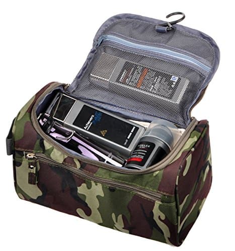 Vercord Mens Toiletry Bag Wash Travel Small Shaving Dop Kit Shower Bathroom Ditty Hygiene Bag Camo Dark Green — view 2