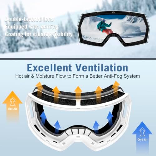 FMY OTG Ski Goggles,Snowboard Goggles for Men,Women & Youth Anti Fog — view 6