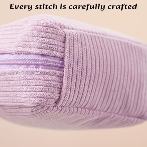 Period Bag, Corduroy Sanitary Napkin Storage Bag, Sanitary Napkin Portable Bag, Period Starter Kit for Young Girls, School Office Storage Sanitary Products (Purple) — view 6