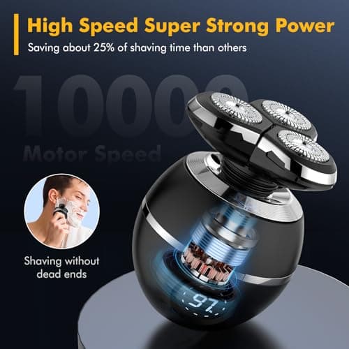 ETENTOUS Electric Razor for Men, 2025 Upgrade Electric Shavers, Cordless Rechargeable 3D Shaver for Men, Wet/Dry Mens Shaver, Waterproof Electric Razor Grooming Kit — view 3