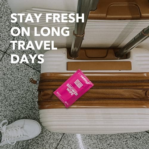 Super Fresh Shower Wipes Large Rosewater Body Wipes for No Rinse Bathing Personal Hygiene Gym Travel or Camping Enriched with Aloe and Vitamin E 10 Individually Wrapped Disposable Sheets — view 6