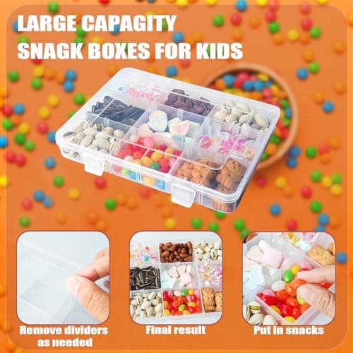 Multi Plastic Kids Travel Trays with 18 Compartments, Clear PP Storage Case for Plane Snack Box — view 5