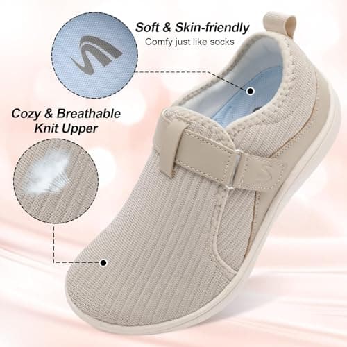 Barefoot Shoes for Womens Wide Outdoor Trail Minimalist Running Trainers Walking Shoes for Daily Camping Travel Beige 7.5 UK — view 6