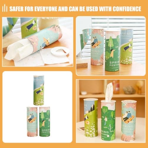SOESFOUFU 3pcs Car Tissues Box Car Tissues Cylinder Facial for Travel Portable Box Holder — view 3