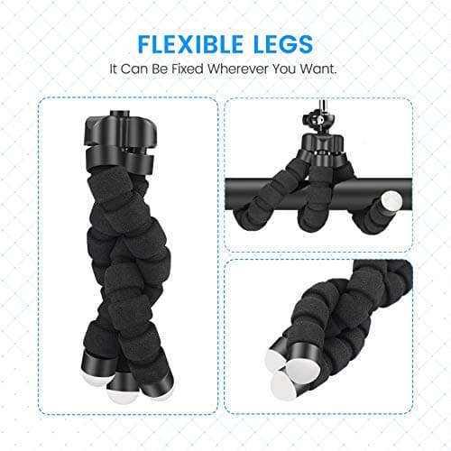 Lidasen Flexible Mini Tripod Holder with Bluetooth Control, Portable Travel Camera Mobile Phone Mount Compatible with iPhone, Android Phones, GoPro, 4-8" Smart Device — view 3