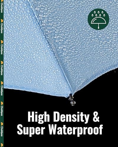 Chakipee Compact Travel Umbrella Large Storm Resistant - Automatic Pocket Umbrella for Men and Women, Portable 210T Fabric 97 cm Span 8 Ribs Umbrella, Sky blue2 — view 5