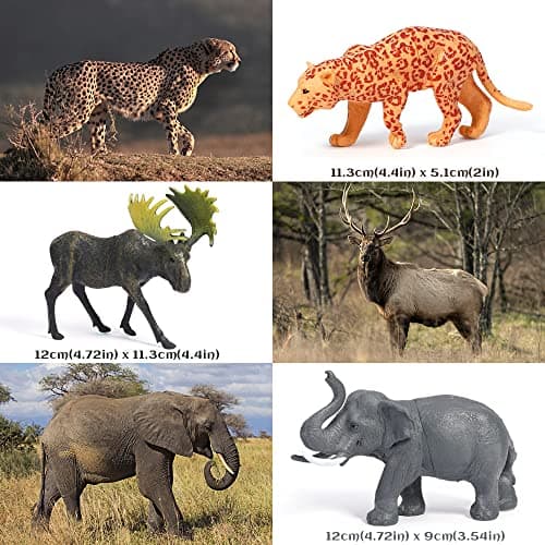 FRUSE Safari Animal Figures Toys with 12 PCS Jumbo Zoo Animals for Kids 3-5 — view 3