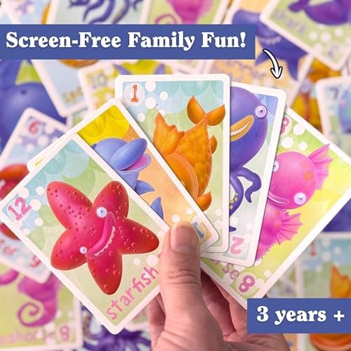 House of Marbles Go Fish Card Game for Children & Families, 36 FSC-Certified Illustrated Undersea Cards, Classic Matching Game for 2 Players, Educational Travel Game — view 5