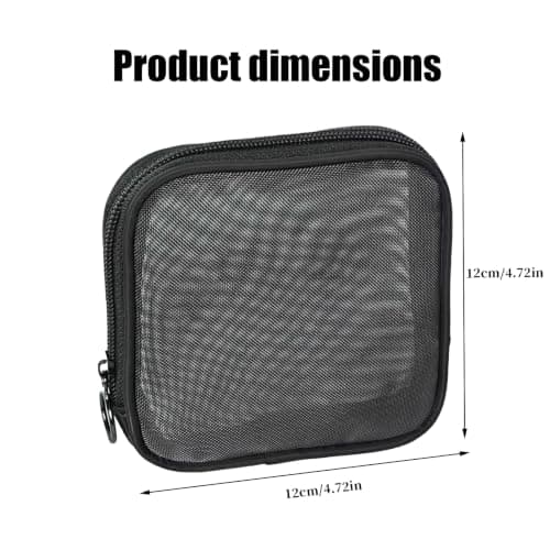 2 Pcs Small Make Up Bag, Mini Mesh Makeup Bag Organizing Pouch Electronics Accessories Multi-Functional Cosmetic Case Storage Travel Kit for Handbag — view 2