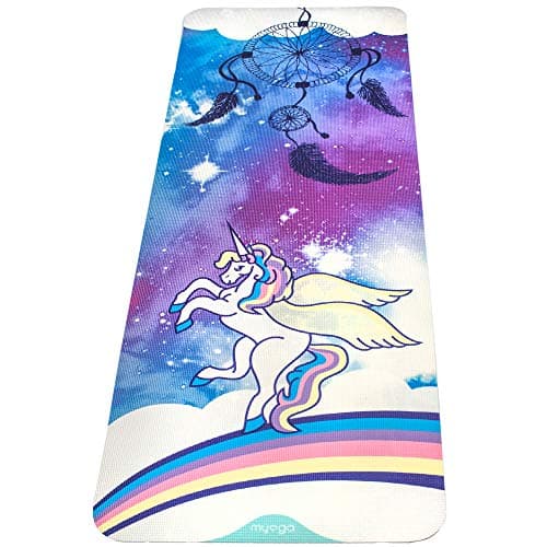 Myga Childrens Yoga Mat - Non-Slip Kids Mat for Yoga, Fitness and Exercise - Multipurpose Mat with 8 Yoga Poses on Reverse - Comfortable, Lightweight and Travel Friendly - Sweet Dreams — view 4