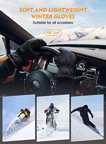 TRENDOUX Winter Gloves for Men, Ski Glove for Men Women Extreme Cold Weather Unisex 3M Thinsulate Touchscreen Windproof Cuff Thick Wicking Insert for Bike Snowboard Running cycling - Black XL… — view 6
