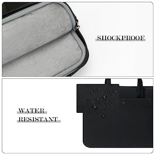 jooeer 13 Inch Laptop Sleeve Case Compatible with MacBook Air Pro M2 M1 13" Chromebook Notebook 13.3", Protective Waterproof Computer Carrying Bag Slim Padded Cover with Handle Pocket, Black — view 5