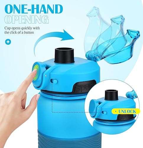 CodiCile Water Bottle, BPA Free 1l Water Bottle Leak Proof Drinks Bottle, Large Sports Bottle Great for Gym, School, Office and Travel (Blue) — view 5