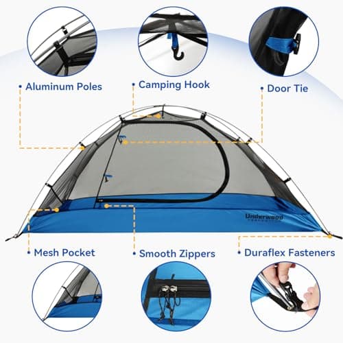 1 Man Lightweight Backpacking Tent, Waterproof Compact 3 Season Dome Tent — view 3