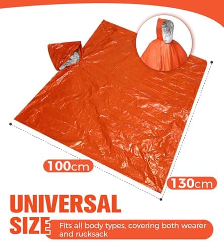 bowarepro Emergency Survival Rain Poncho with Hood — view 5