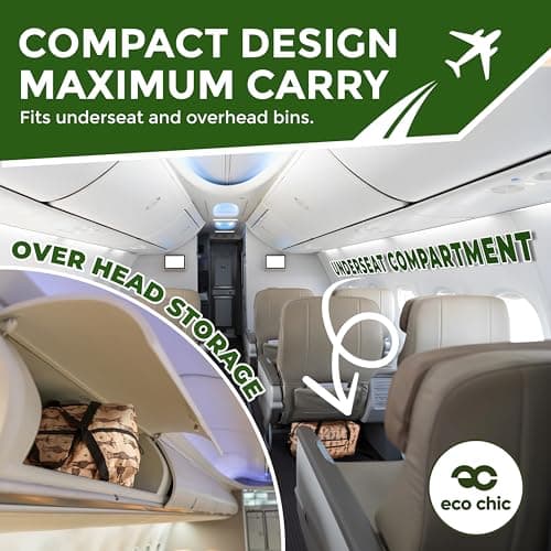 Eco Chic Recycled Cabin Holdall Bag, 40x20x25 for Ryanair Underseat Carry-On Luggage, Lightweight Foldable Water-Resistant Travel Duffle (Highland Cow Teal) — view 2