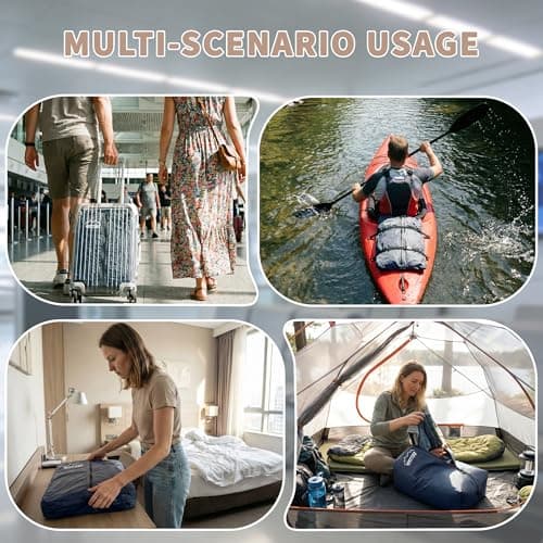 Vacuum Storage Bags for Clothes Reusable TPU Space Saver Bags for Travel with Zip Waterproof Packing Organisers Packing Cubes for Suitcase Backpack Hand Luggage — view 3