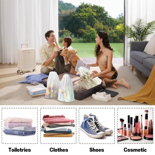12 Pack Shoe Bags for Travel Clear Drawstring Shoe Bag Travel Essentials — view 2