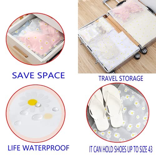 GAOHAN 10Pcs ZipLock Shoe Bags Multi-Purpose Daisy Print Travel Storage Bag — view 4